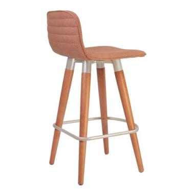 Imagem de Meia Banqueta Línea Madeira Alto Padrão Champanhe Terracota - UniDecor