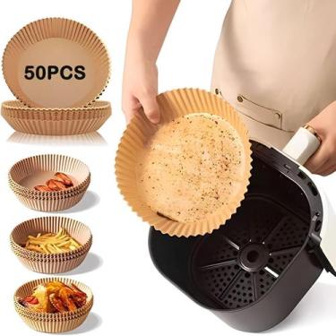 Imagem de 50 Forro Papel Descartável Forma Protetora Não Suja Airfryer - ZEM