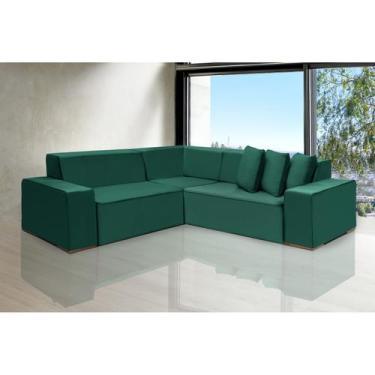 Imagem de Sofá Dubai 2.37x2.37m de Canto Retrátil  - Sofisticato, verde