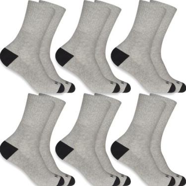 Imagem de Kit 6 Pares Meias Cano Alto Longo 25cm Algodão Meia P/ Academia Esport