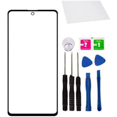 Imagem de Tela de proteção de lente de vidro frontal externa de reparo de substituição + OCA para Samsung Galaxy S21 FE 5G SM-G990 com ferramenta de fita de peças (sem toque LCD e digitalizador)
