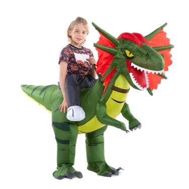 Imagem de HSCTEK Fantasia infantil inflável de dinossauro, T-rex, velociraptor, tricerátopo, diofossauro, pteranodon, carnotauro, Dilophosauru, G