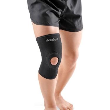 Imagem de Joelheira Neoprene Reforço Patelar Longa Preta Hidrolight, Preto, M