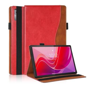 Imagem de TIPOYOROO Capa para Lenovo Tab M11 / Tab K11 LTE 11 polegadas (TB330FU) 2024 Bussiness Capa protetora de couro PU premium leve com suporte flip com faixa elástica e suporte de cartão para Lenovo Tab