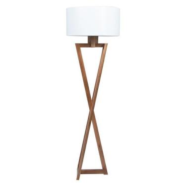 Imagem de Luminária de Piso Bali com madeira maciça e MDF - Bac Móveis, Natural/