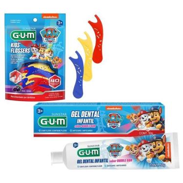 Imagem de Kit patrulha canina gum (flossers + gel dental)