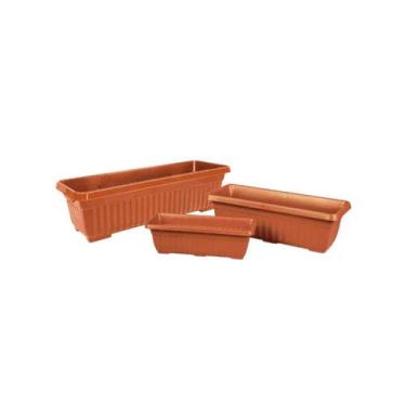 Imagem de Kit C/6 Floreiras Caneladas 35 cm Marrom - BRASAM - Brasami