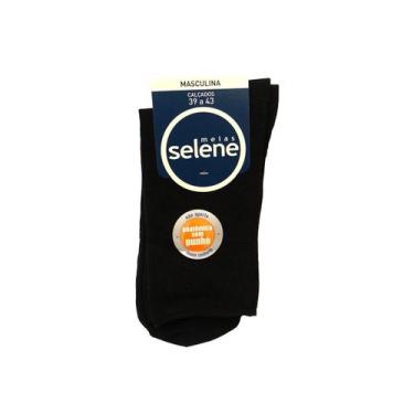 Imagem de Meia Masculina Sem Punho 72% Algodao 8025 Preto - SELENE, 39/43, Preto