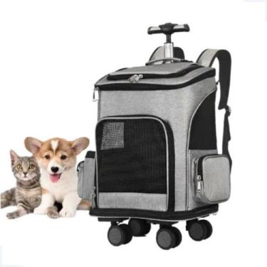 Imagem de Mochila De Transporte Pet Passeio Com Rodinhas Para Cães Gatos - Pet F