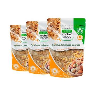Imagem de Farinha de Linhaça Dourada Selecionada 100% Natural kit 3 Premium 100g