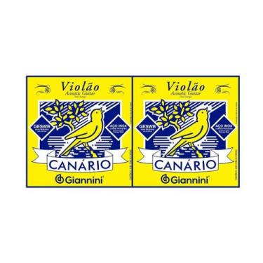 Imagem de Encordoamento Kit c/ 2 jogos para violão GIANINNI Canário Aço GESWB co