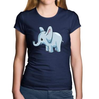 Imagem de Baby Look Algodão Elefante Bebê - Foca na Moda, Marinho, G