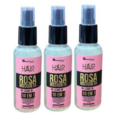 Imagem de FINALIZADOR LEAVE IN ROSA MOSQUETA  10 EM 1 120ml  NATUFLORES Kit 3und