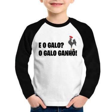 Imagem de Camiseta Raglan Infantil E o galo O galo ganhô! Manga Longa - Foca na 