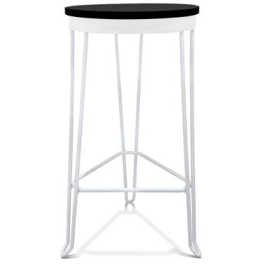 Imagem de Banqueta Banco Guatemala Estilo Industrial - Branco/Preto - Genus Móve