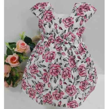 Imagem de Vestido Curto Menina Bebê Estampado Floral Verão Enxoval - AG Baby, Ro