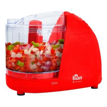Imagem de Mini Processador 110 Ou 220v 350ml Lâminas Inox - Kian, Vermelho, 220V