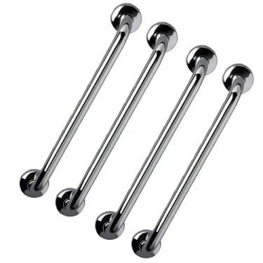 Imagem de Barra de Apoio Kit 4 Unidades Alça Aço Inox 40cm Acessibilidade Gestan