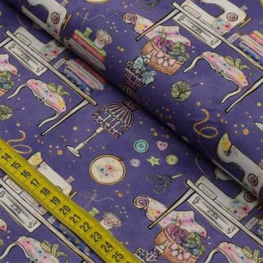 Imagem de Tecido Estampado para Patchwork - Atelier : Atelier Indigo (0,50x1,40)