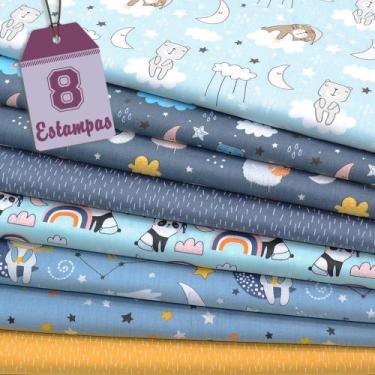 Imagem de Kit de Tecido Sweet Dreams Azul (30x70) 8 Estampas - Fabricart
