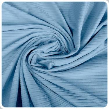 Imagem de Tecido Malha Canelada Liso 1m x 1,50m - Brás Tecidos, Azul Bebê