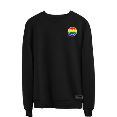 Imagem de Blusão Moletom Lgbt Masculino e Feminino Personalizado sem Capuz gola 