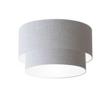 Imagem de Plafon Duplo Cilíndrico Vivare Md-3045 Cúpula em Tecido 40x35cm - Bivo
