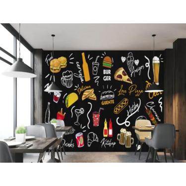 Imagem de Adesivo de parede chalk para lanchonetes - aum adesivos