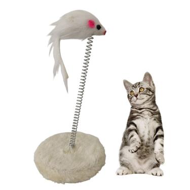 Imagem de Arranhador Gato Pet Ratinho Guizo Mola Brinquedo Interativo Felino Pelucia Macio Entretenimento Diversao Lazer Animal de Estimaçao