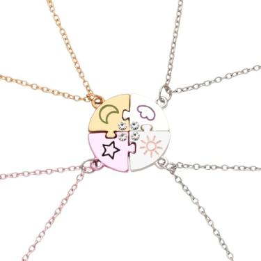 Imagem de Colar de quebra-cabeça Best Friend Friendship para 3 irmãs, presente de aniversário para irmã mais velha do meio, para 3 4 amigas, Small, Zinco, Sem Pedra Preciosa