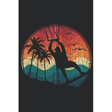 Imagem de Vintage Kiteboarding Kitesurfing Badge Retro Surfing Style Zip Funny: Lined Journal Notebook To Do Schedule, Medium 6x9 Inches, 100 Pages, Printed Cover
