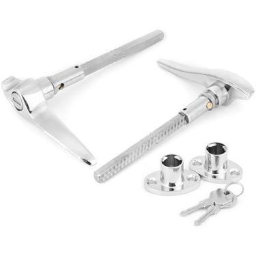 Imagem de Maçanetas externas cromadas compatíveis com Ford 1928 Model 3 Window Coupe 1932-1934 de aço inoxidável com trava externa