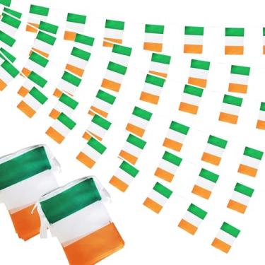 Imagem de Bandeiras da Irlanda pequenas bandeiras irlandesas de 1,8 m e 60 bandeiras em miniatura bandeiras da Irlanda para inauguração, festival olímpico, decorações de celebração esportiva de grande