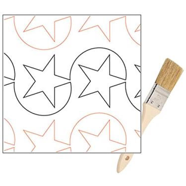 Imagem de Rolo de papel padrão de pantógrafos acolchoados - para máquinas de acolchoar Longarm - Pantógrafo de colcha com design fácil de estrelas - conjunto inclui colcha de braço longo, trilhos de máquina de
