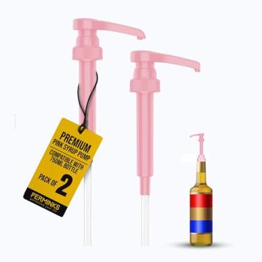 Imagem de PERMINKS Bombas de xarope - Compatível com garrafas Torani e Davinci (720.1 g-750ml) (conjunto de 2, rosa)