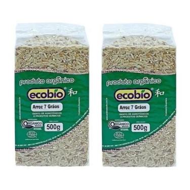 Imagem de KIT 2 Arroz Orgânico 7 Grãos Não Transgênico Ecobio 1kg