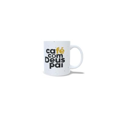 Imagem de Caneca Café com Deus Pai, Porcelana Branca, Design Moderno, 325 ml.