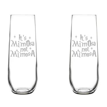 Imagem de Conjunto de 2 taças de champanhe de vidro taças de vinho espumante presente It's MimOsa Not MimosA (241 g sem haste)
