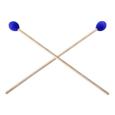 Imagem de Piutouyar 1 par de marimba mallets de percussão, azul, médio, fio rígido, teclado, marimba, baquetas de bateria com cabos de madeira