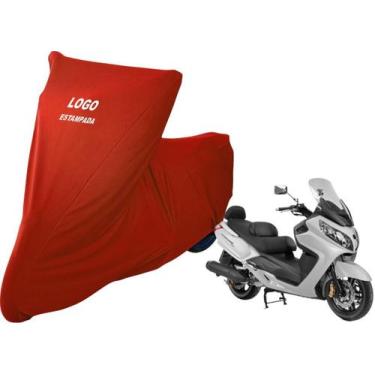 Imagem de Capa Para Cobrir Moto DafraMaxsym 400i Com Logo - Mz, Vermelha