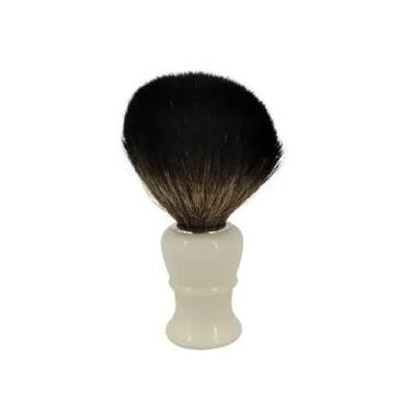 Imagem de Pincel de Barba Premium com Pelo Natural, Cabo Branco, para Barbear Clássico