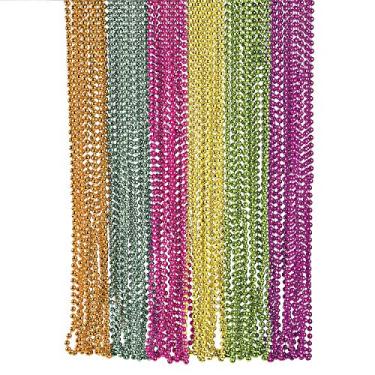 Imagem de Fun Express - Colares metálicos com contas neon - joias - contas de carnaval - redondo mot - 48 peças, Medium, Plástico, Sem Pedra Preciosa