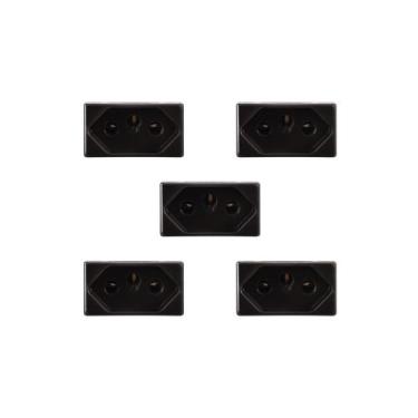 Imagem de Kit 5 Modulos Tomada 10A Preto Liz Tramontina 57215/030