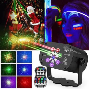 Imagem de Mini Projetor Laser Recarregável Light 60 Modos, RGB LED, Dj, USB, Luz