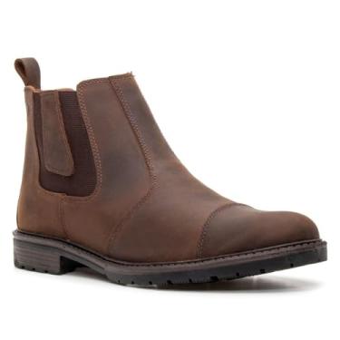Imagem de Bota Botina Masculina Chelsea Couro Legitimo Casual Conforto Leve Café (Café, BR, Adulto, Numérico, 41)