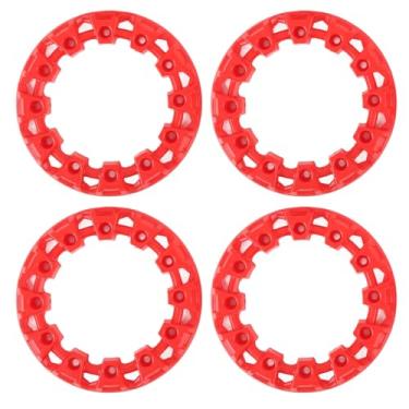 Imagem de 4PCA ATV WHEL HUB TRIM UNIVERSAL DE 6 PHILHA CURIL CURTA Decoração DE Pneus DE Plástico Guarda para ATV Go Kart (Vermelho)