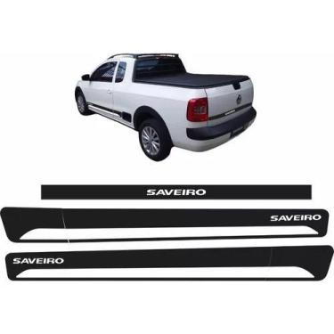 Imagem de Kit Adesivo Faixas Laterais E Traseiras Saveiro G5 G6 Preto - Resitank