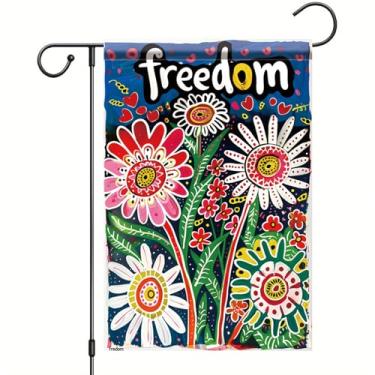 Imagem de Startlit Pátio Verão Primavera Jardim Bandeira 30 x 45 cm Dupla Face Floral Liberdade Flores Coloridas Bandeira de Jardim Casa Feriado Decoração Exterior Sazonal Rústico Jardim Gramado Bandeira