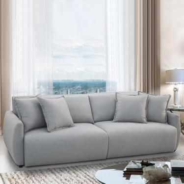 Imagem de Sofá Cama Sala de Estar Bipartido 170cm Reclinável Retrátil com Almofadas Caixa Zero Timan Linho Cinza G93 - Gran Belo