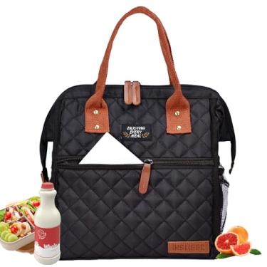 Imagem de INSMEER Lancheira Bolsa Térmica, Bolsa Térmica Marmita Portátil Para Viagem, Caminhada, Praia, Piquenique, Churrasco,20 Latas, Preto